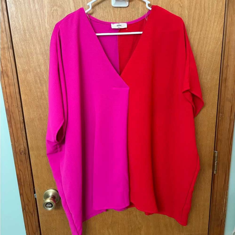 Cute color block shirt worn once size XL (up to a 20)